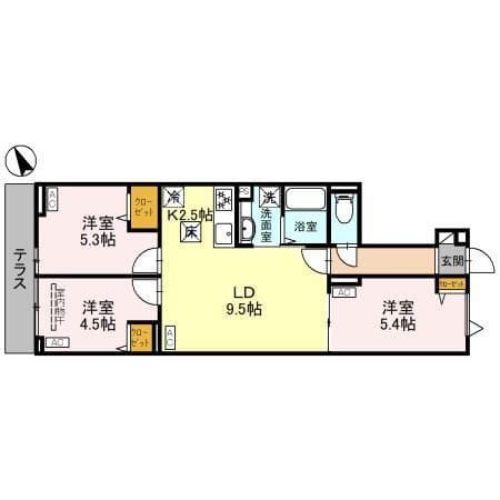 セレスティア松が丘 102 間取り図