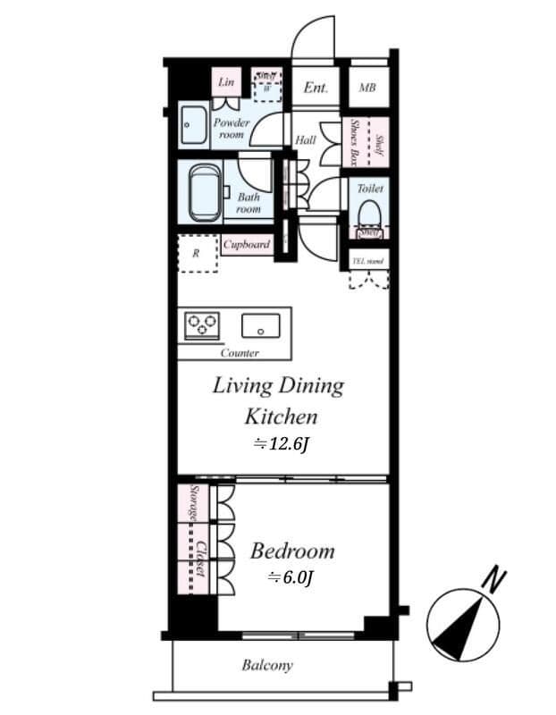 パレステージ西ヶ原 206 間取り図