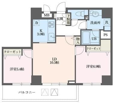 ドゥーエ横浜駅前 1801 間取り図