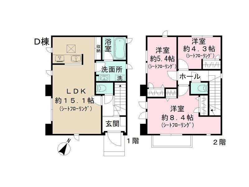 Le Domaine K D棟 17.9万円/入力なし/3,000円 間取り図