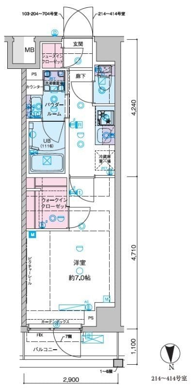 セジョリ池袋本町 214 間取り図