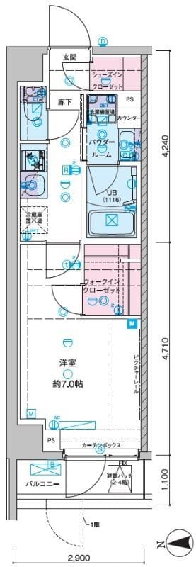 セジョリ池袋本町 408 間取り図