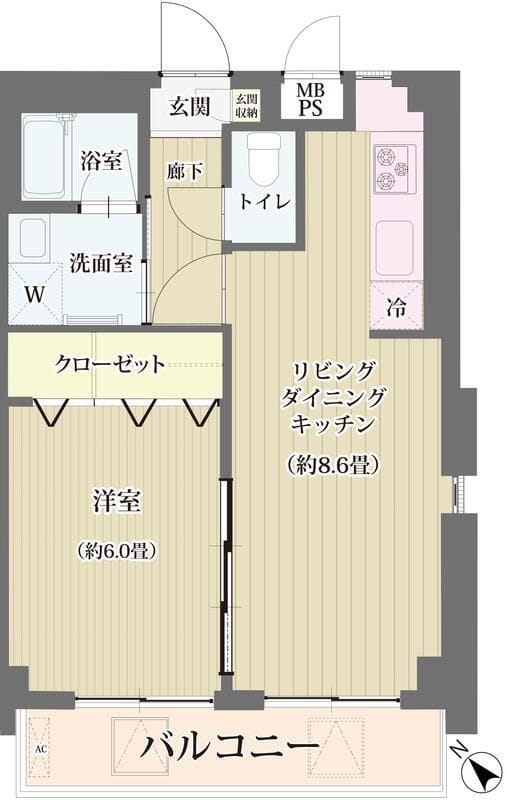 エスペランサ目黒 201 間取り図