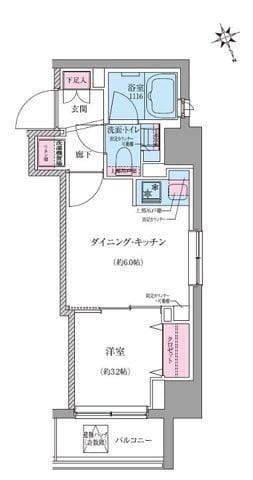 クレヴィアリグゼ世田谷松陰神社前 0201 間取り図