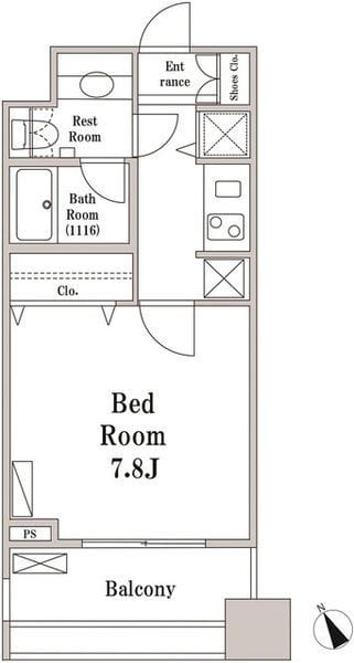 パークハビオ京橋 1102 間取り図