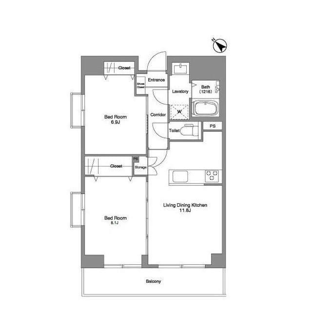 コンフォリア曳舟 201 間取り図