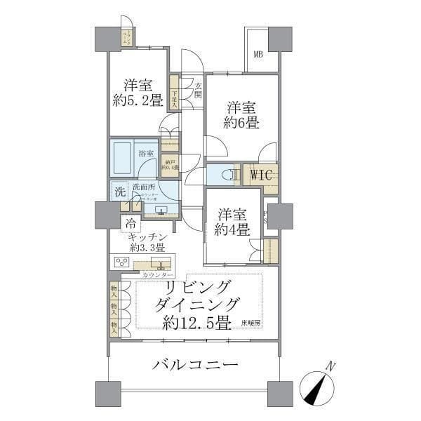 Brillia 有明 Sky Tower 2825 間取り図