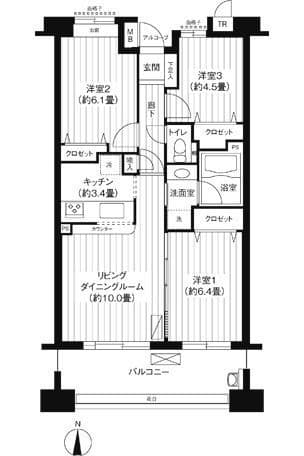 パークビューステージ東陽町 806 間取り図