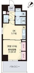 グランディール オアゾ 0803 間取り図