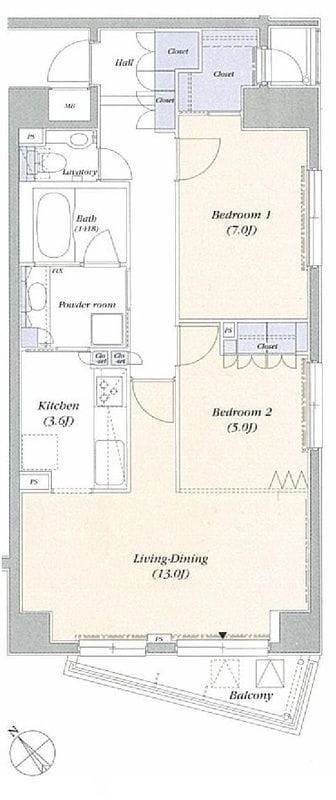 デュオフラッツ赤坂 0303 間取り図
