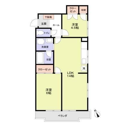 メゾン本行徳 102 間取り図