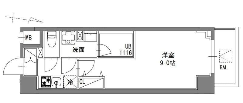 S-RESIDENCE東陽町feliz 305 間取り図