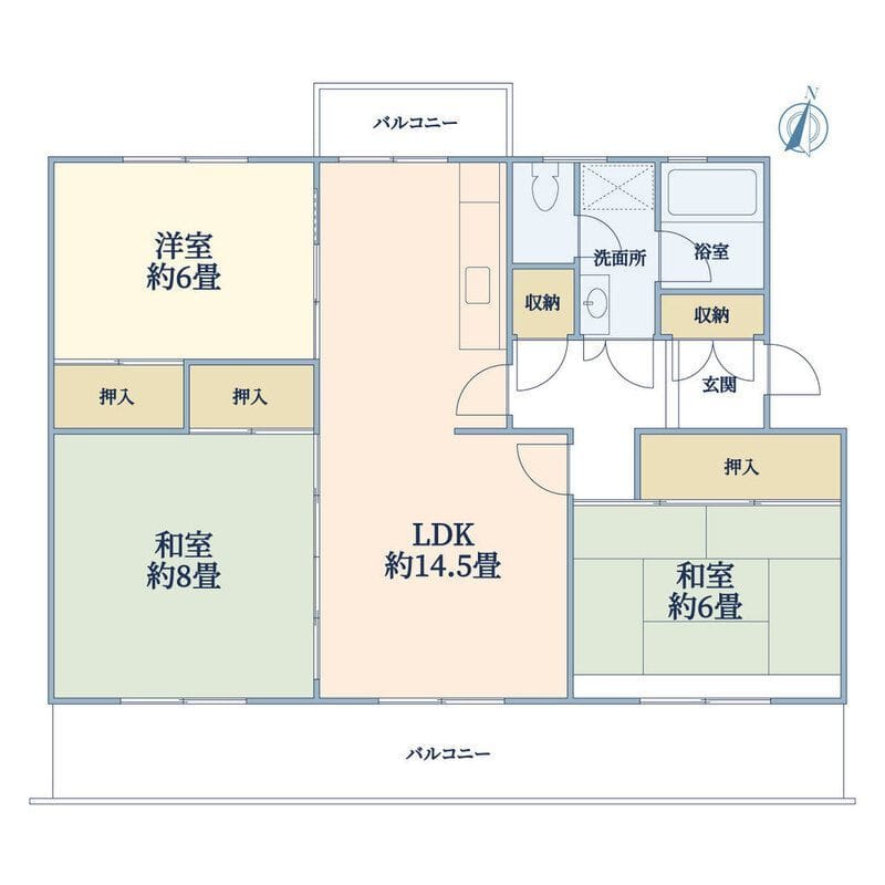 港南台ひばり10号棟 504 間取り図