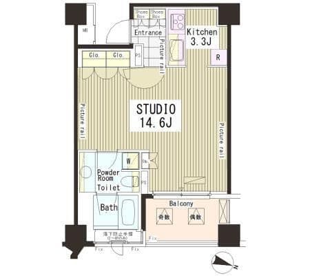 パークアクシス恵比寿 707 間取り図