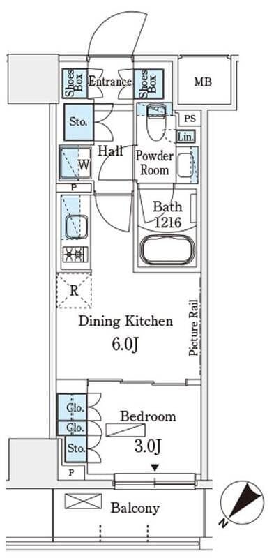 パークアクシス横浜伊勢佐木町通り 1003 間取り図
