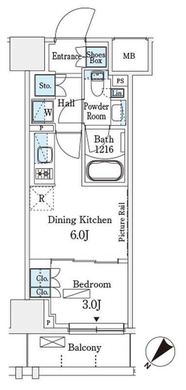 パークアクシス横浜伊勢佐木町通り 1005 間取り図