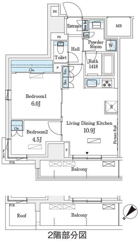 パークアクシス横浜伊勢佐木町通り 201 間取り図