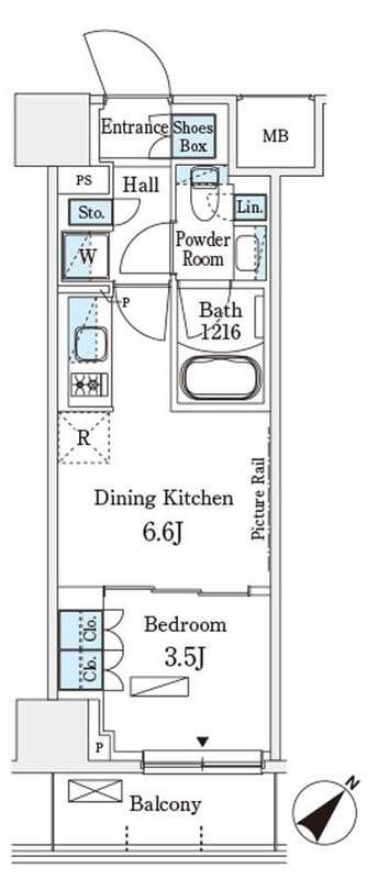 パークアクシス横浜伊勢佐木町通り 416 間取り図