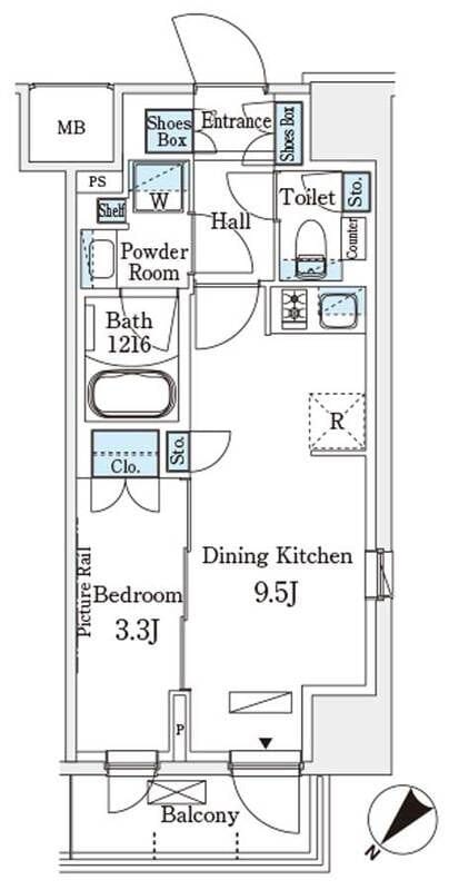 パークアクシス横浜伊勢佐木町通り 610 間取り図