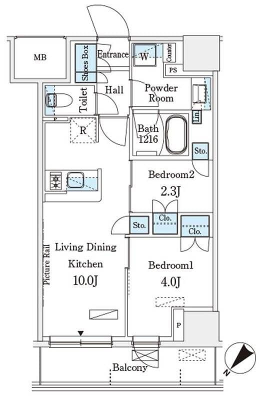 パークアクシス横浜伊勢佐木町通り 702 間取り図