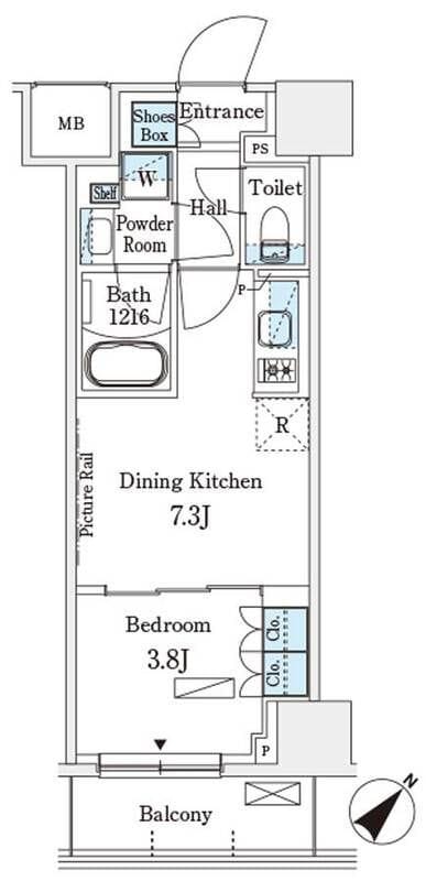 パークアクシス横浜伊勢佐木町通り 715 間取り図