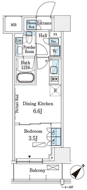 パークアクシス横浜伊勢佐木町通り 717 間取り図