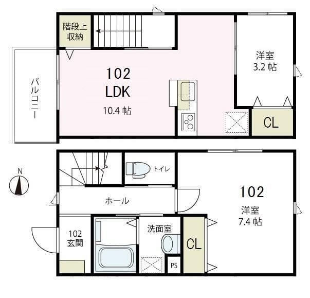 サカキハイム2 102 間取り図