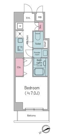 ドゥーエ清澄白河Ⅱ 404 間取り図