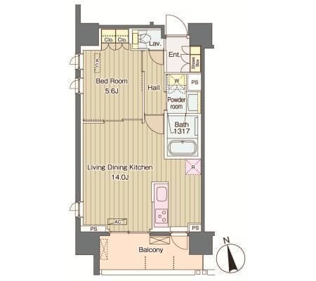 ヴェルデコート西新宿 402 間取り図