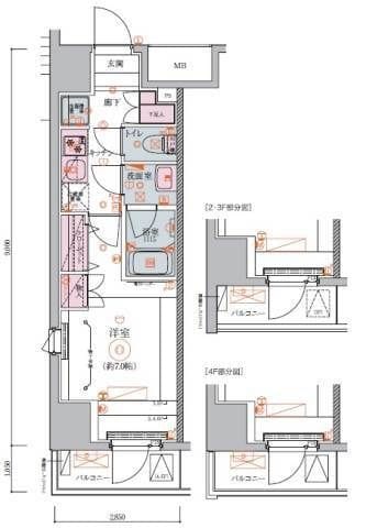 リヴシティ日暮里 301 間取り図