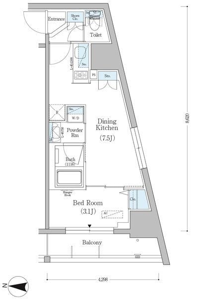 アーバネックス南品川 1206 間取り図