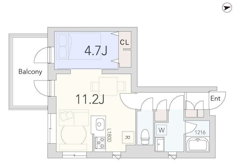 GranDuo用賀4 204 間取り図