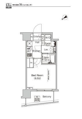 プラウドフラット門前仲町Ⅳ 503 間取り図