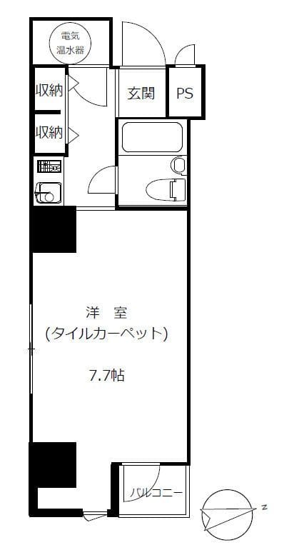 パラシオン浜松町 608 間取り図