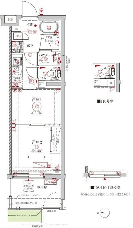 クレイシアIDZ中野野方 114 間取り図