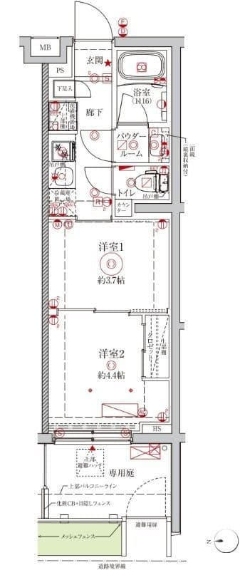 クレイシアIDZ中野野方 116 間取り図