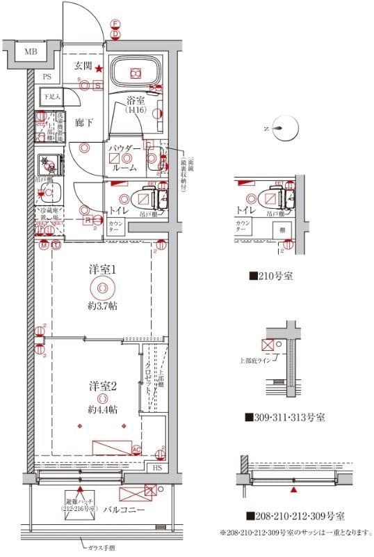 クレイシアIDZ中野野方 208 間取り図