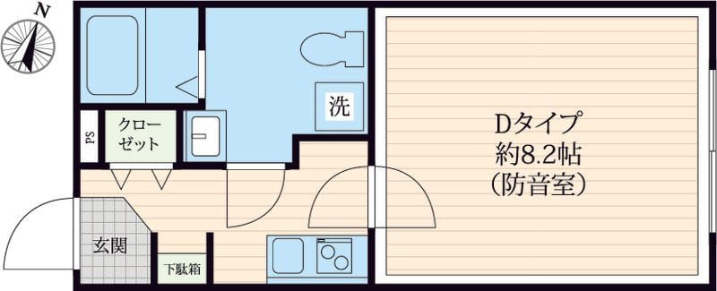 「防音マンション」ラシクラス中野弥生町 401 間取り図