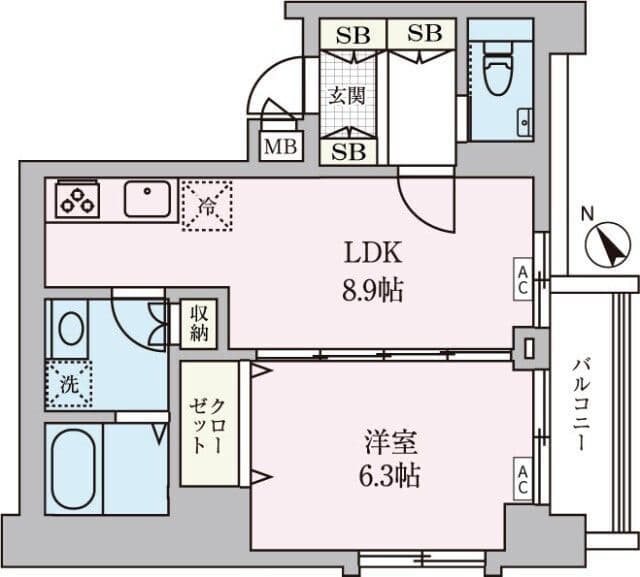 つるまきハウス 502 間取り図