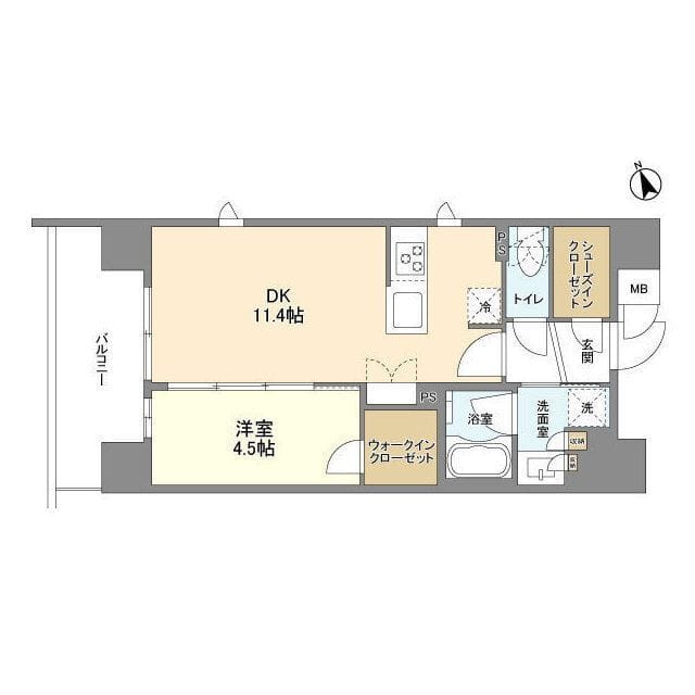 ドゥーエ入谷Ⅲ 0802 間取り図