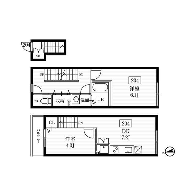 ミハス西小山 204 間取り図