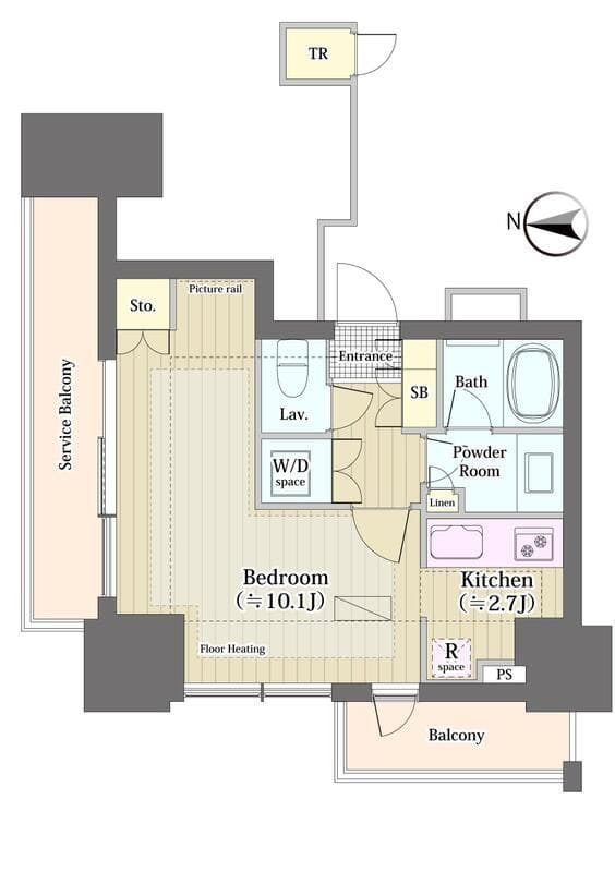 文京 GARDEN ザ サウス 1801 間取り図