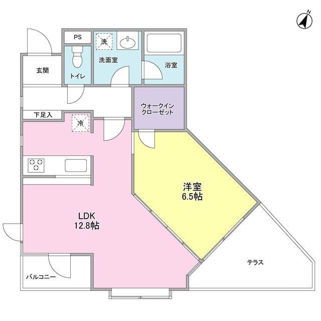 21°de南平台 201 間取り図