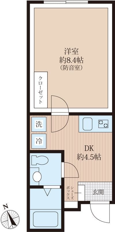 ラシクラス上野 401 間取り図