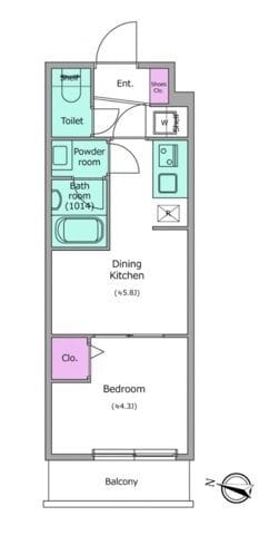 ドゥーエ梅屋敷 0405 間取り図