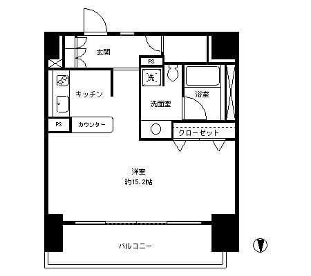 パークキューブ東品川 301 間取り図