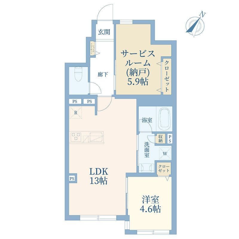 リシェス幡ヶ谷 102 間取り図