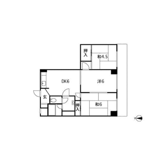 学園スカイマンション 0605 間取り図