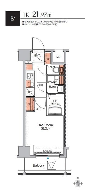 エストゥルース武蔵小杉 202 間取り図