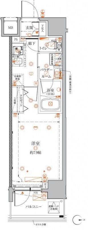 クレイシアIDZ蒲田 902 間取り図